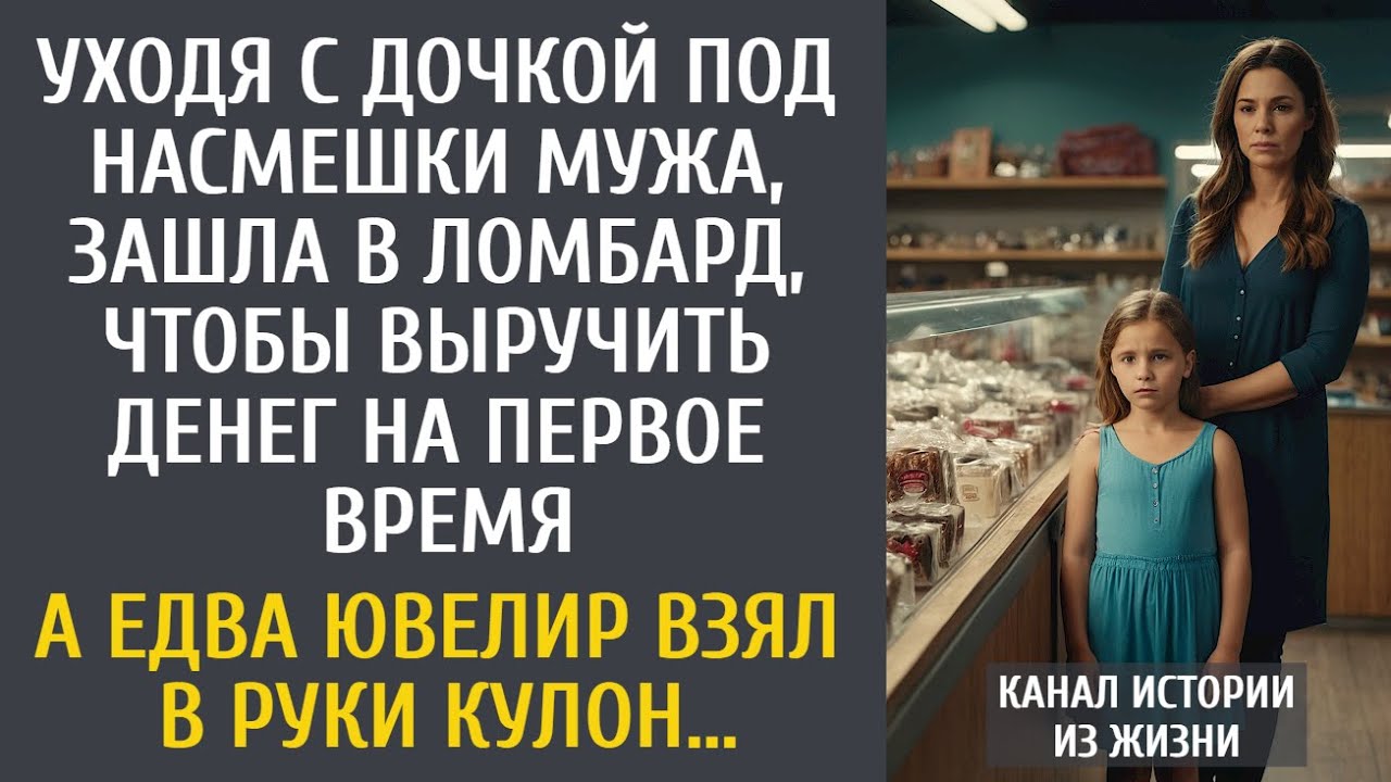 Уходя с дочкой под насмешки мужа, зашла в ломбард, выручить денег… А едва ювелир взял в руки кулон…