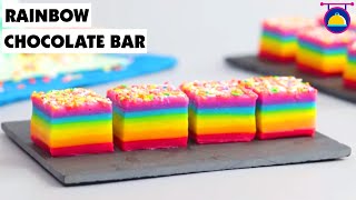 Rainbow Chocolate Dessert Recipe | How To Make Rainbow Chocolate Bar | Dessert Recipe By Cooking Co.