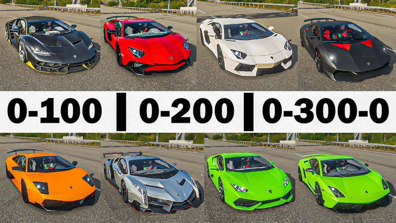 FH4 Acceleration Battle | Centenario, Veneno, Aventador SV, Huracán, Murciélago & More!!!