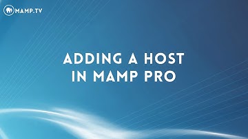 36 MAMP PRO 4 -  Adding A Host