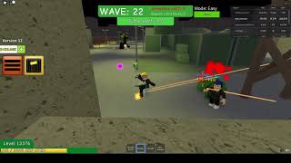 Roblox, Zombie attack military base, wave 20 - 29.