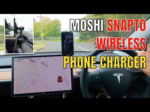 Moshi SnapTo Magnetic Car Mount Wireless Charging Review Tesla Model 3