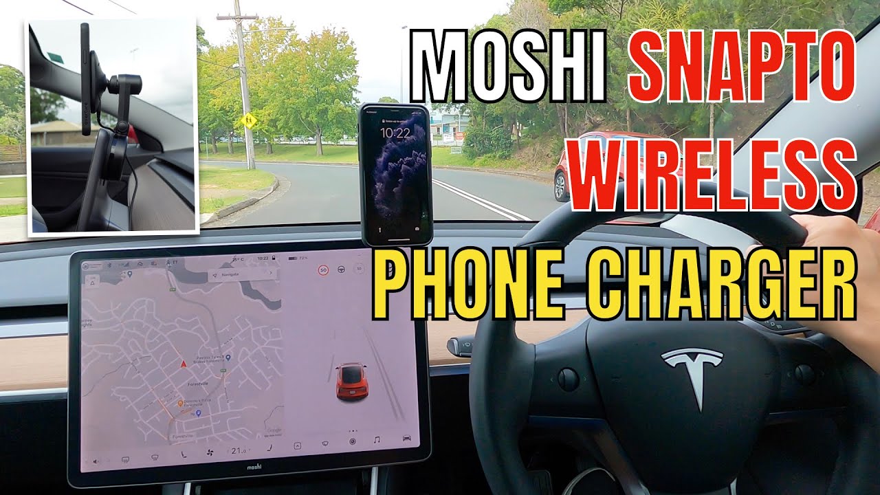 Moshi SnapTo Car Mount Wireless Charging Review Tesla Model 3
