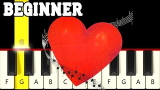Heart and Soul - Famous Piano Tune - Very Easy and Slow Piano tutorial - Beginner, only white keys.