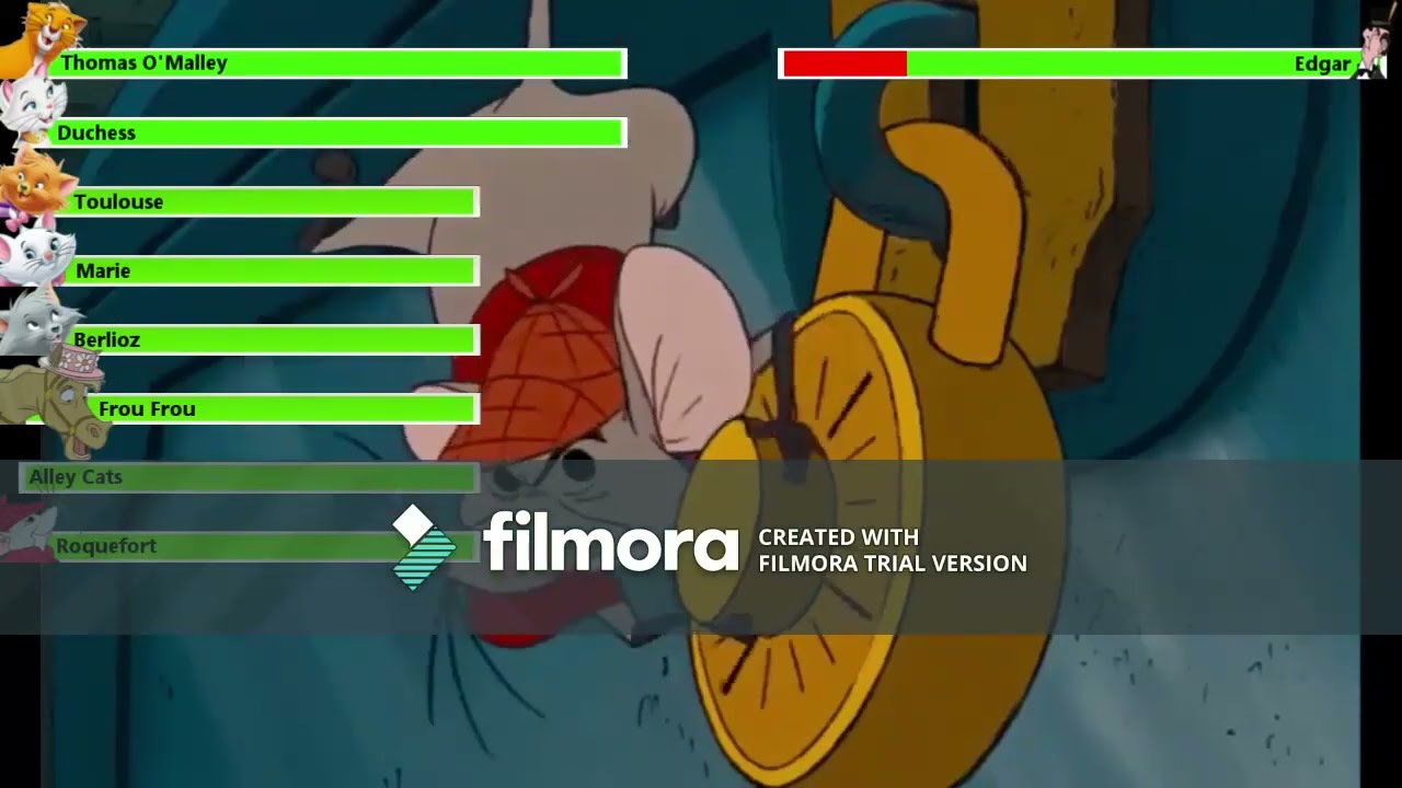 The Aristocats (1970) Final Battle with healthbars