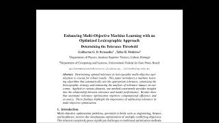 Podcast - Enhancing Multi-Objective Machine Learning with an Optimized Lexicographic Approach