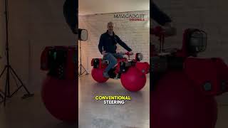 This futuristic bike redefines movement, using spherical wheels instead of traditional ones for This futuristic bike redefines movement, using spherical wheels instead of traditional ones for