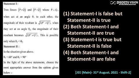 two forces p+q and p-q where p perpendicular: Vector Algebra  [JEE (Main)- 31st August. 2021 ]