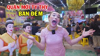 Cận cảnh quán Ty Thy Bình Dương vào ban đêm  Ty Thy Vlog Gỏi đu đủ