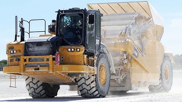 CAT 623K Scraper working in Danish Lime Quarry