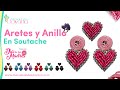 BISUTERÍA EN SOUTACHE PARA LAS MADRES | Aretes y Anillo | Corazón con Strass y Mostacillas Fácil