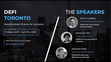 Rocket Pool, Goldsky & Blockscope – DeFi Toronto – July 2023 Meetup