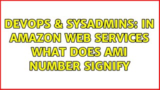 DevOps & SysAdmins: In Amazon Web Services what does AMI number signify (3 Solutions!!)