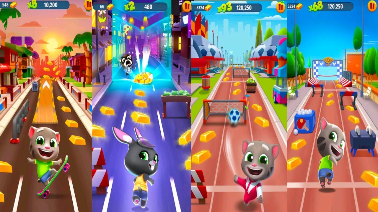 Talking Tom Gold Run - Hyper Tom Vs Roy Raccoon Funny Fight Gameplay P ...