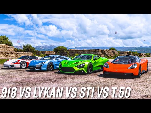 Gordon Murray T.50 vs Lykan Hypersport vs Zenvo ST1 vs Porsche 918