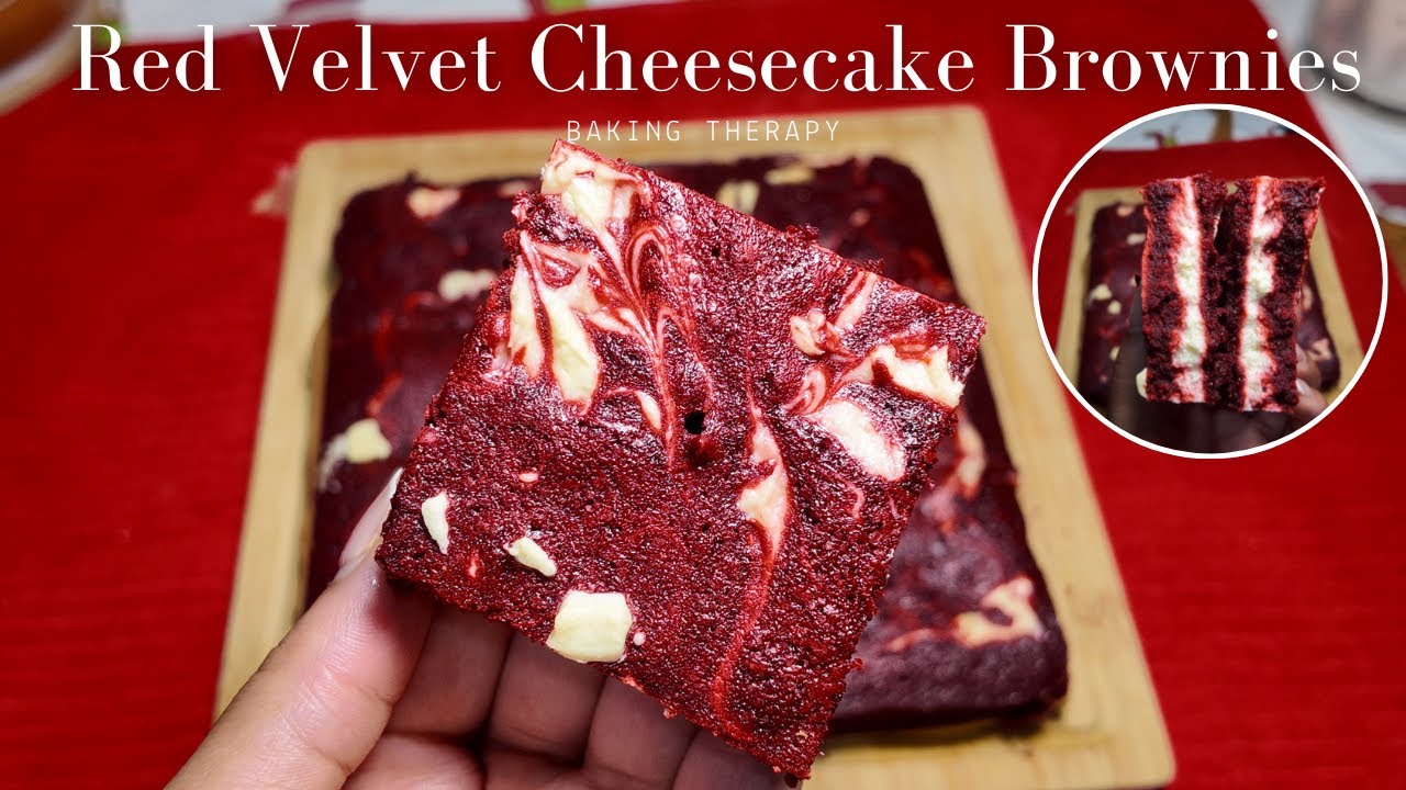 Red Velvet Cheesecake Brownies | Baking Therapy 🤍
