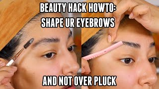 HOW TO GROOM + SHAPE EYEBROWS Without Over Plucking | BEAUTY HACK - Alexisjayda
