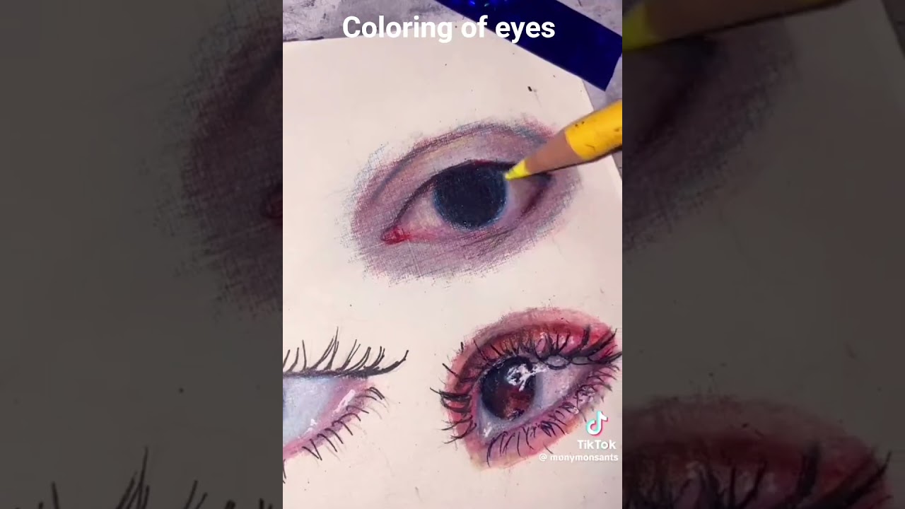 how to make realistic eyes using simple sketch colouring pencils