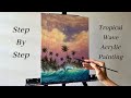 How to PAINT Tropical Waves | ACRYLIC PAINTING 🏝️