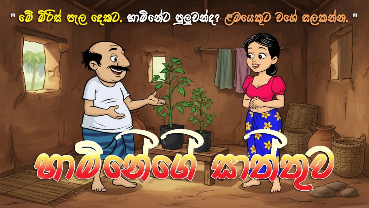 මිරිස් පැල දෙකයි, මෝඩ හාමිනේයි 🌶️😂 | Haminege Saththuwa | Sinhala Lama Cartoon | Chuti Baba