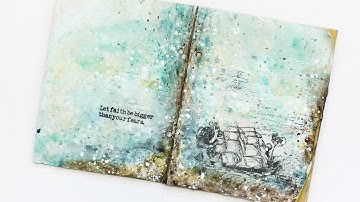 Step by step mixed media art journal page process