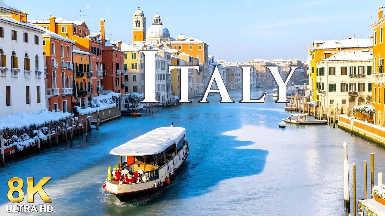 Italy in Winter: 8K UHD Scenic Snow-Covered Alps & Enchanting Cities