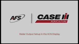Radar Output Setup in the XCN Display