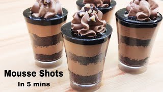 Chocolate Mousse Cake Shots In 5 Mins Easy New Year Special चकलट मज कक सटस बनए 5 मनट म