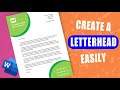 Learn how to make a letterhead in word  easily