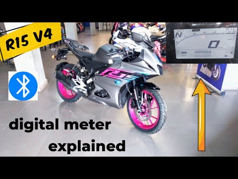 Yamaha R15 V4 Digital Meter Explained ! Bluetooth , Time Set , TC ...