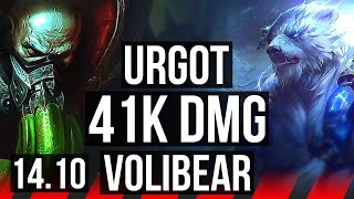 URGOT vs VOLIBEAR (TOP) | 7 solo kills, 41k DMG, 1200+ games, Godlike | KR Master | 14.10