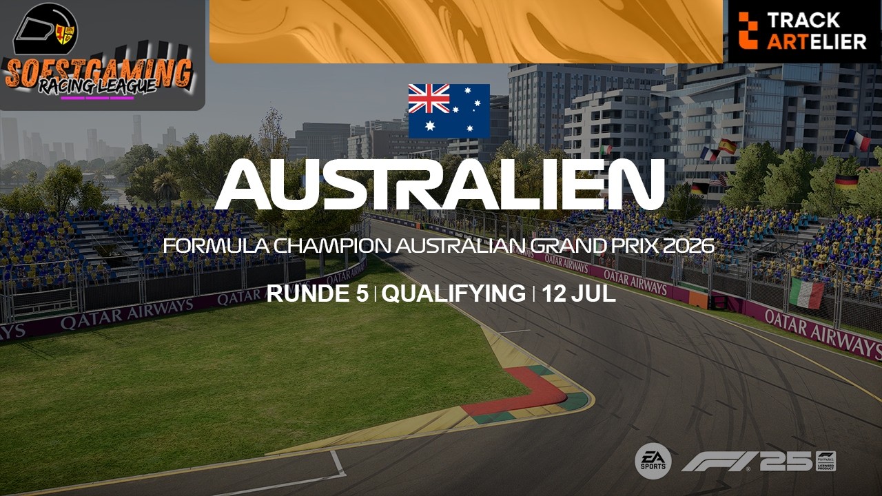 Soestgaming Racing League Champions | Season 5 | Quali 05 | Melbourne | powered by TrackArtelier
