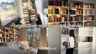 organizing my new bookshelves | silent vlog, asmr