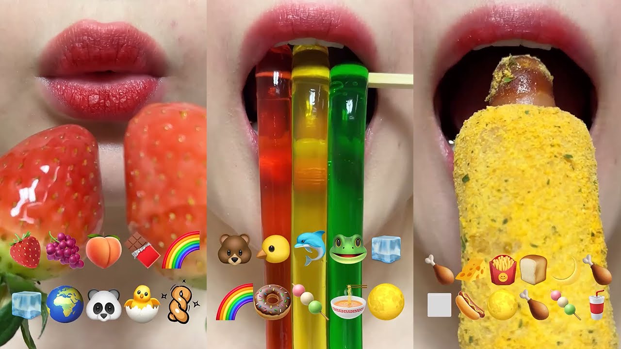asmr 30 MINUTES EMOJI FOOD CHALLENGE 틱톡 이모지 먹방 챌린지 TIKTOK COMPILATION