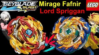 MIRAGE FAFNIR vs LORD SPRIGGAN [BEYBLADE BURST SPARKING / SUPER KING] ll Lego Beyblade Battles