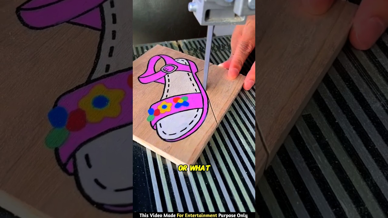 A Poor Father Made A Slipper Painting For His Daughter 🥵🎨 #shorts #painting #woodworking #shortsfeed