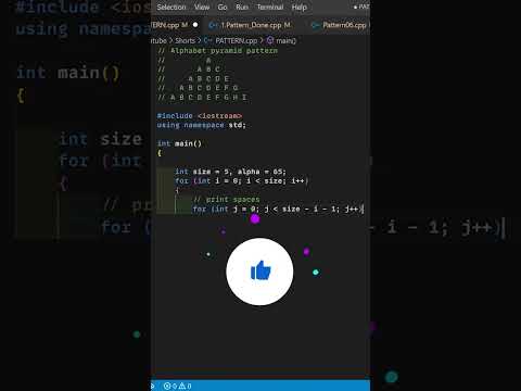 PATTERN-32|| Alphabet Pyramid pattern in C++ programming #shorts - YouTube