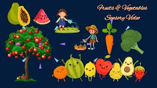 Fruits and Vegetables Dance High Contrast Sensory Video  #babysensory #relaxingnaturevideo #rainbow