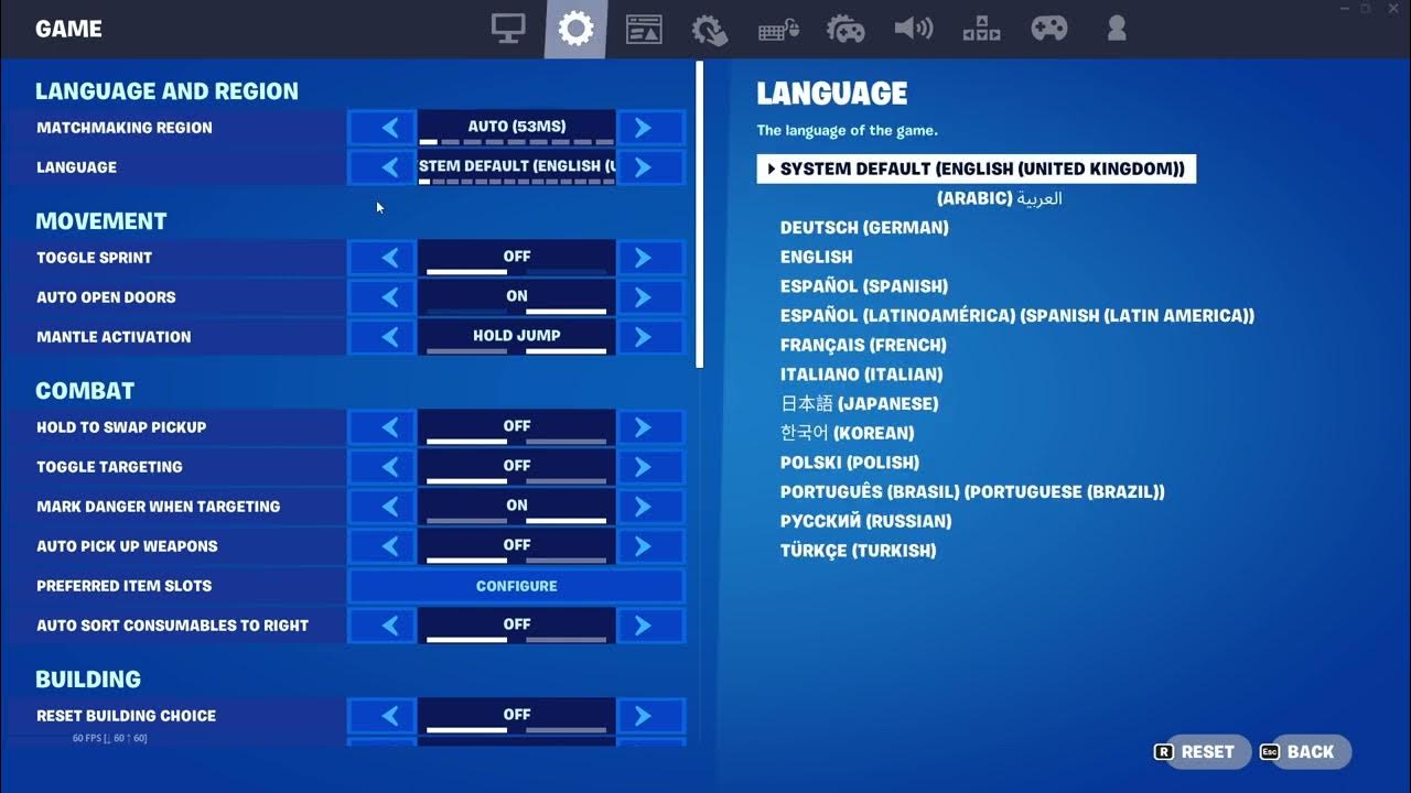 How to Find Mantle Activation Setting in Fortnite Hold Jump or