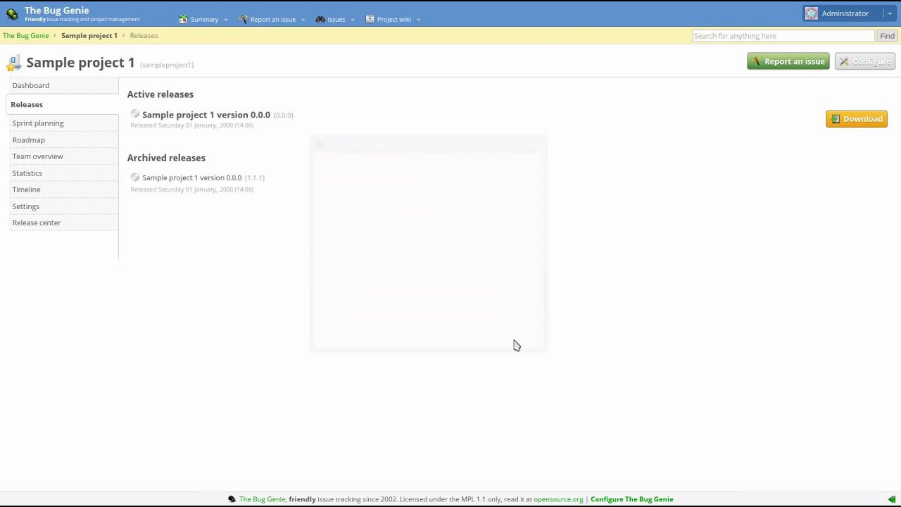 The Bug Genie Example The Bug Genie release center and downloads functionality - YouTube
