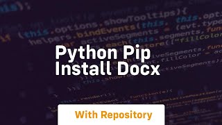 python pip install docx