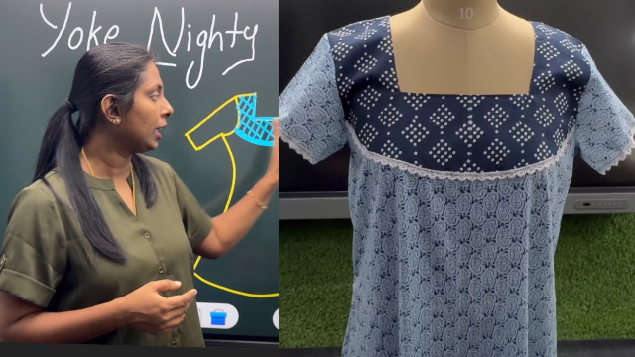 നൈറ്റി yoke nighty easy method ❤️❤️