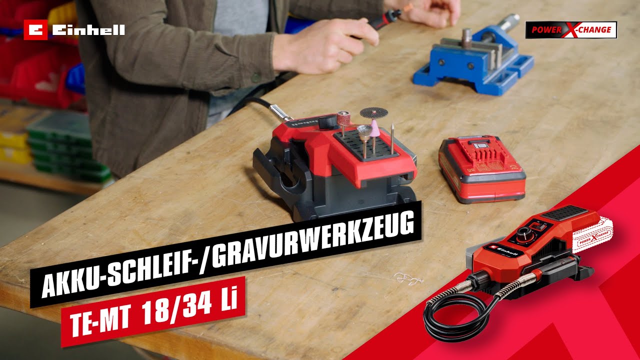 Einhell Akku-Schleif-Gravur-Werkzeug TE-MT 18/34 Li Solo 18 V