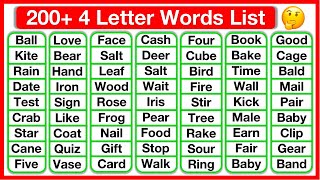 200+ Four Letter Words List  | Phonics lesson | Reading Words Lesson | Learn with examples