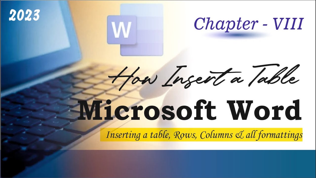 How to insert a table in MS word - All about MS Word Table - YouTube
