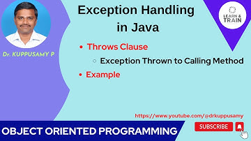 54 Throws Clause for Exception Handling in Java - Example