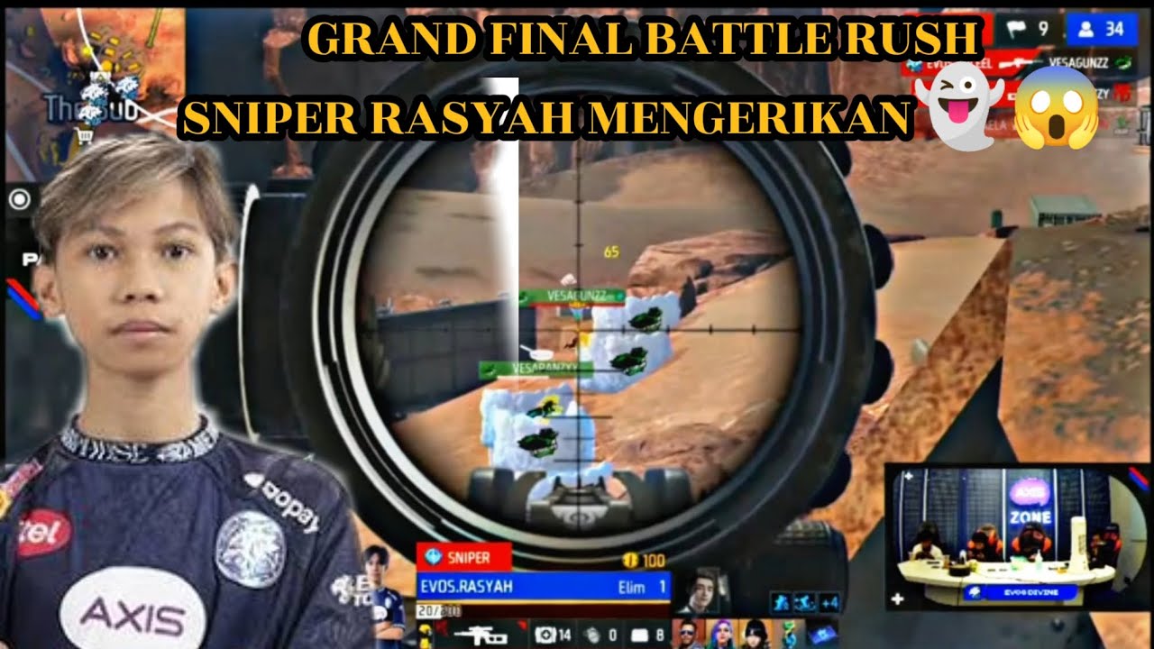 EVOS RASYAH MENGERIKAN SNIPER NYA DI GRAND FINAL BATTLE RUSH MATCH 3 