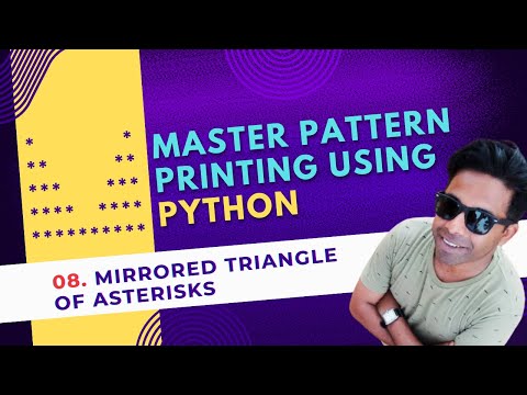 08. How to Print a Mirrored Triangle Pattern of Asterisks in Python? Python for Beginners