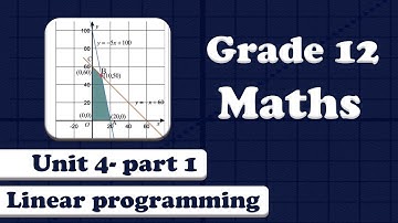 Grade 12 Mathematics Unit 4 Introduction to Linear Programming part 1