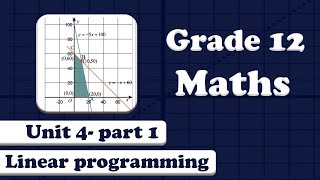 Grade 12 Mathematics Unit 4 Introduction to Linear Programming part 1